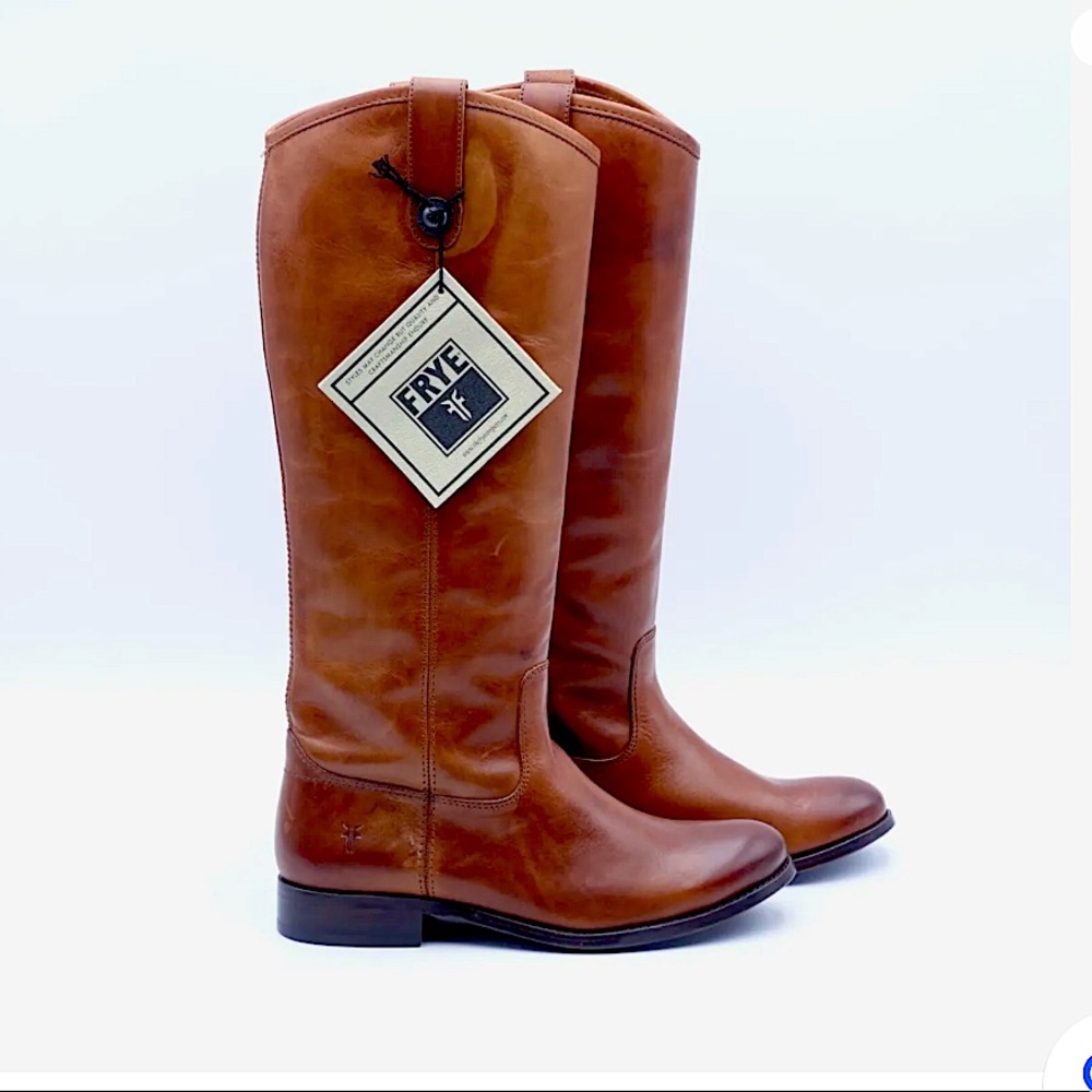 Frye Melissa Button Boot (Extended Calf) in cognac size 7.5